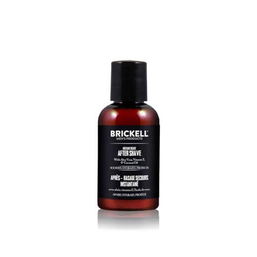 Brickell Men's Instant Relief Aftershave for Men, Soothing After Shave Balm to Prevent Razor Burn, With Aloe, Vitamin E, and Hyaluronic Acid, 2 Ounce, Unscented