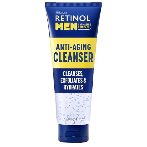 LIVAURA Retinol Face Wash for Men - Exfoliating Gel Cleanser for Oily Skin