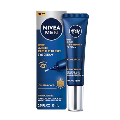 NIVEA MEN Age Defense Eye Cream with Hyaluronic Acid, 0.5 FL OZ