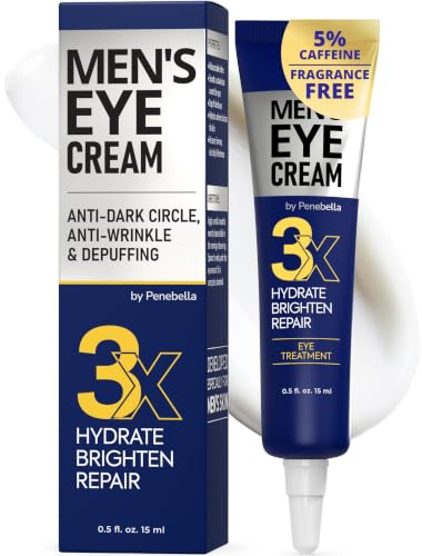 PENEBELLA Men's Eye Cream - Eye Bags Treatment for Men & Wrinkle Reduction | Collagen, Vitamin B3, Peptides, 5% Caffeine – Men's Under Eye Cream Bag Remover – Puffy Eyes Treatment for Men