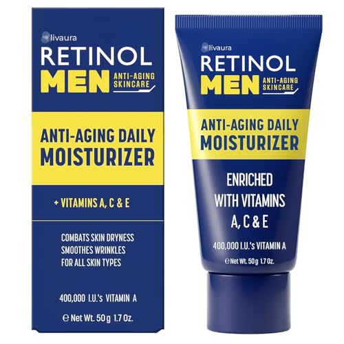 LIVAURA Retinol Face Moisturizer for Men - Anti Aging Face Cream & Lotion