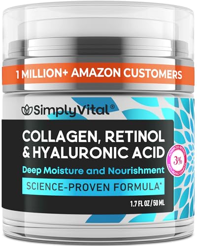 SimplyVital SimplyVital Face Moisturizer Retinol Collagen Hyaluronic Acid Cream 1.7 oz